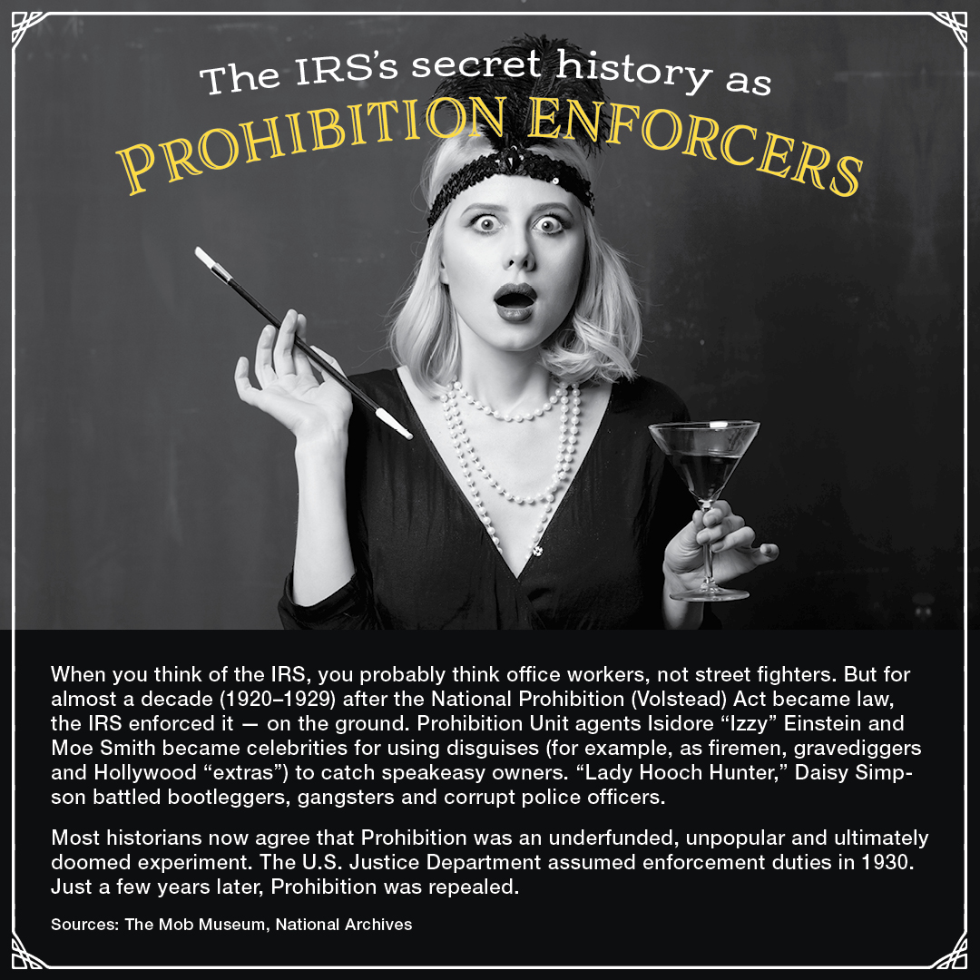 The IRS secret history as Prohibition Enforcers