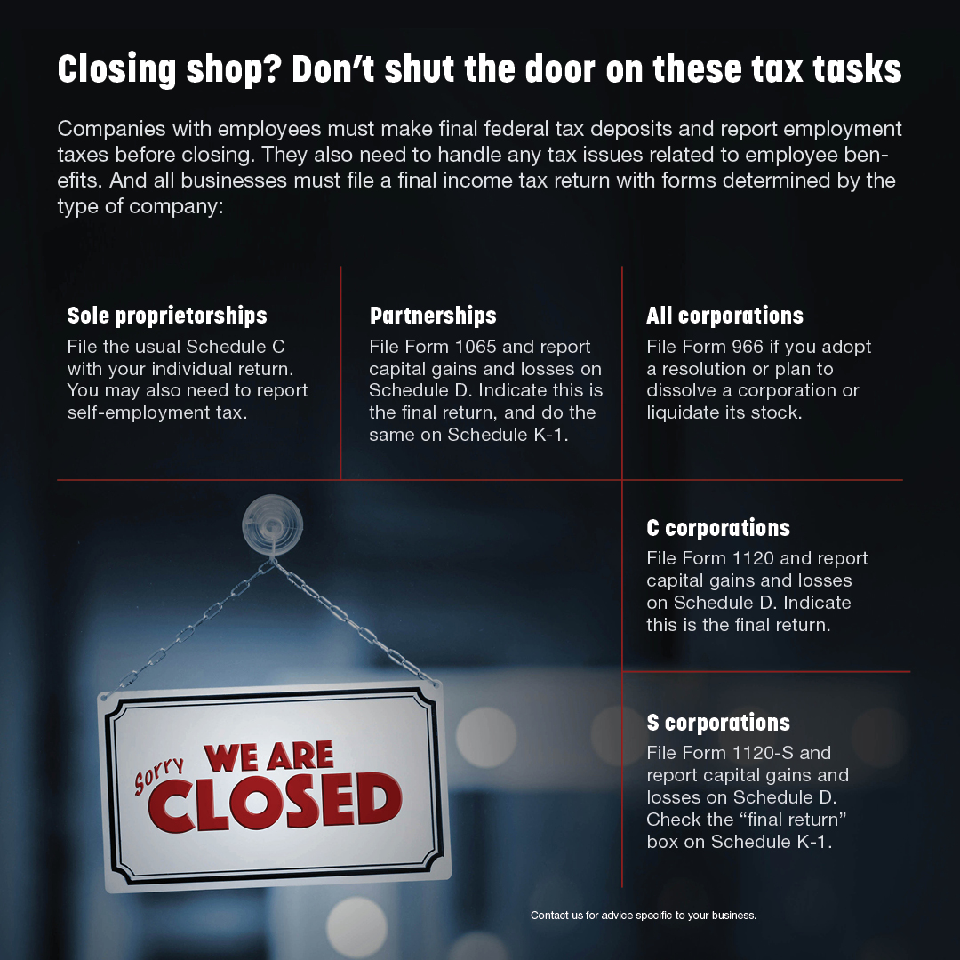 Closing Shop? Don't Shut The Door on these Tax Tasks