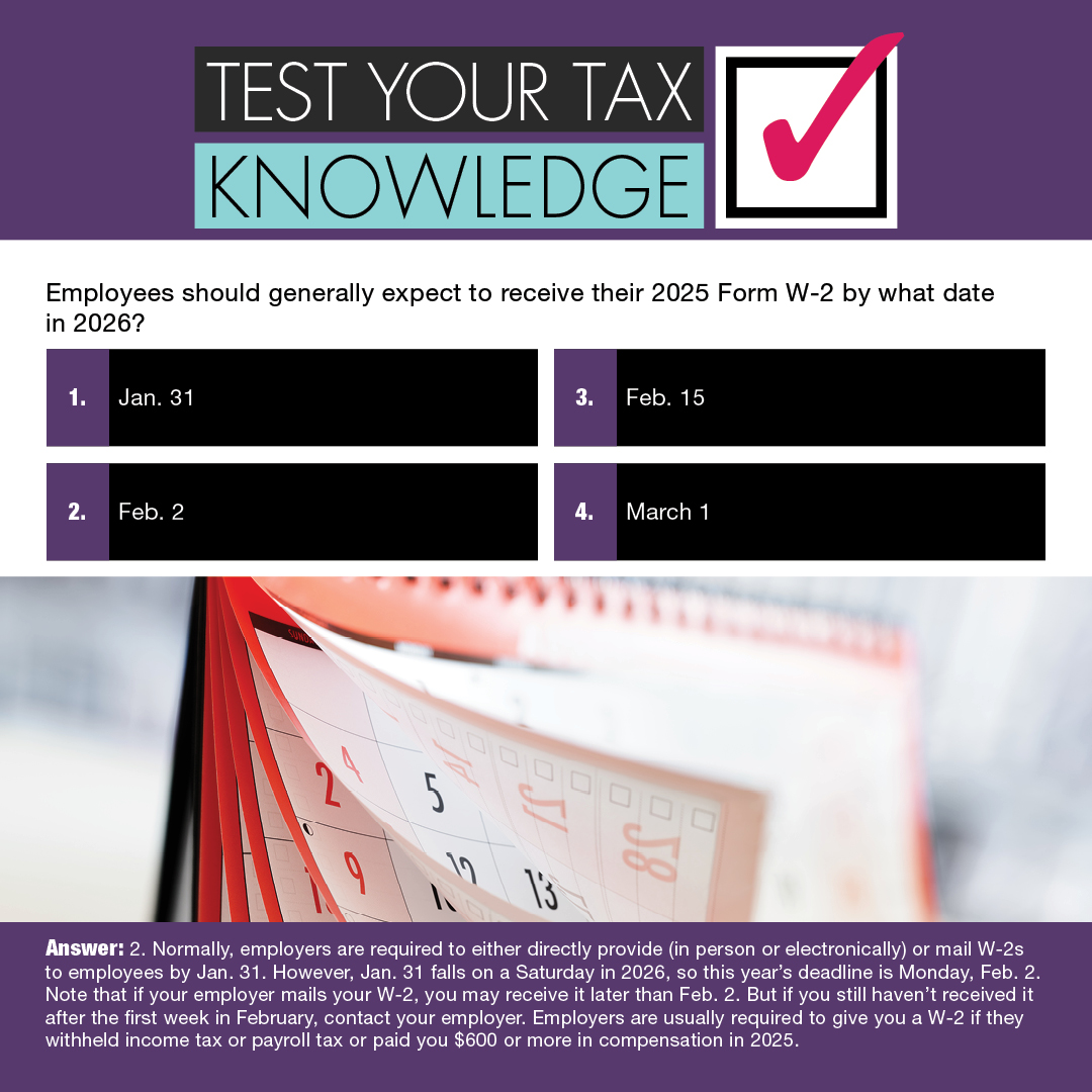 By what date should employees expect to receive their Form W-2?