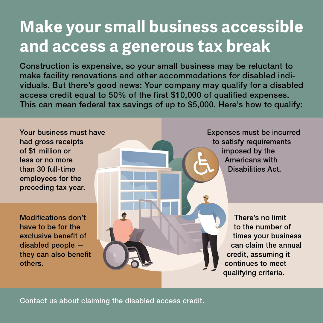 Disabled access tax credit