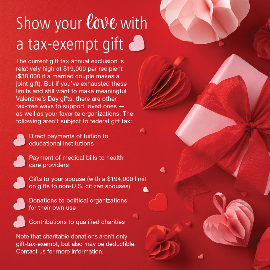 Show your love with a tax-exempt gift