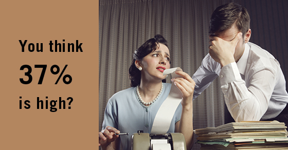 The top federal income tax rate has historically been higher — much higher